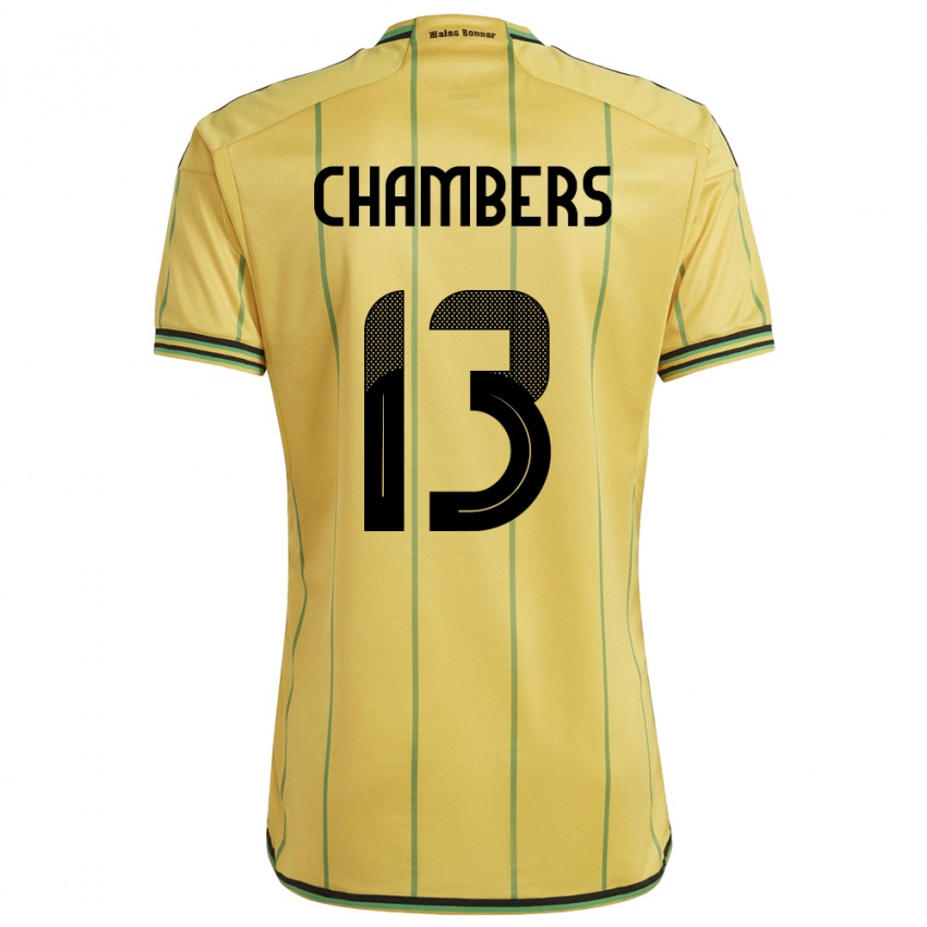 Herren Jamaika Chris-Ann Chambers #13 Gelb Heimtrikot Trikot 24-26 T-Shirt Österreich