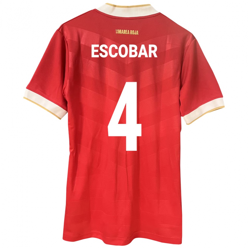 Herren Panama Fidel Escobar #4 Rot Heimtrikot Trikot 24-26 T-Shirt Österreich