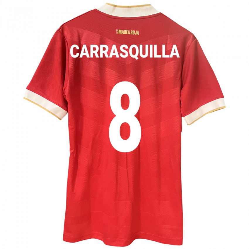 Herren Panama Adalberto Carrasquilla #8 Rot Heimtrikot Trikot 24-26 T-Shirt Österreich