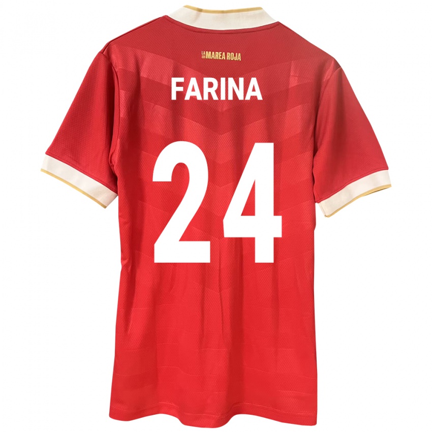 Herren Panama Edgardo Fariña #24 Rot Heimtrikot Trikot 24-26 T-Shirt Österreich