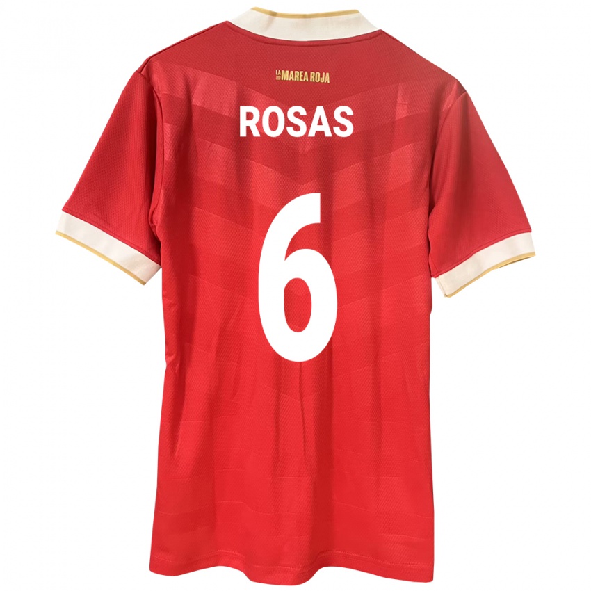 Herren Panama Meredith Rosas #6 Rot Heimtrikot Trikot 24-26 T-Shirt Österreich