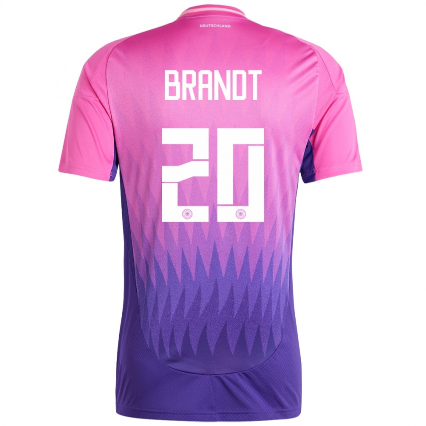 Herren Deutschland Julian Brandt #20 Pink Lila Auswärtstrikot Trikot 24-26 T-Shirt Österreich