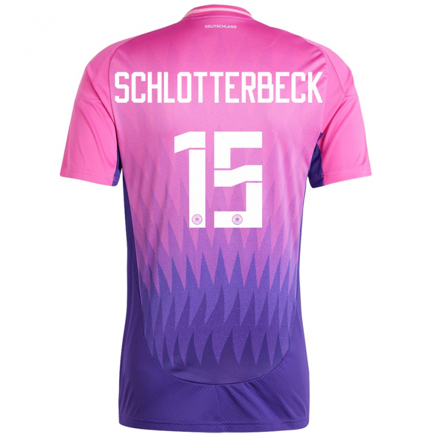Herren Deutschland Nico Schlotterbeck #15 Pink Lila Auswärtstrikot Trikot 24-26 T-Shirt Österreich