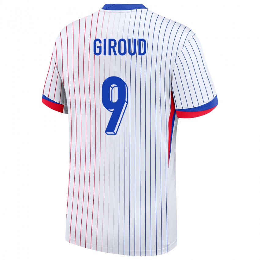 Herren Frankreich Olivier Giroud #9 Weiß Auswärtstrikot Trikot 24-26 T-Shirt Österreich