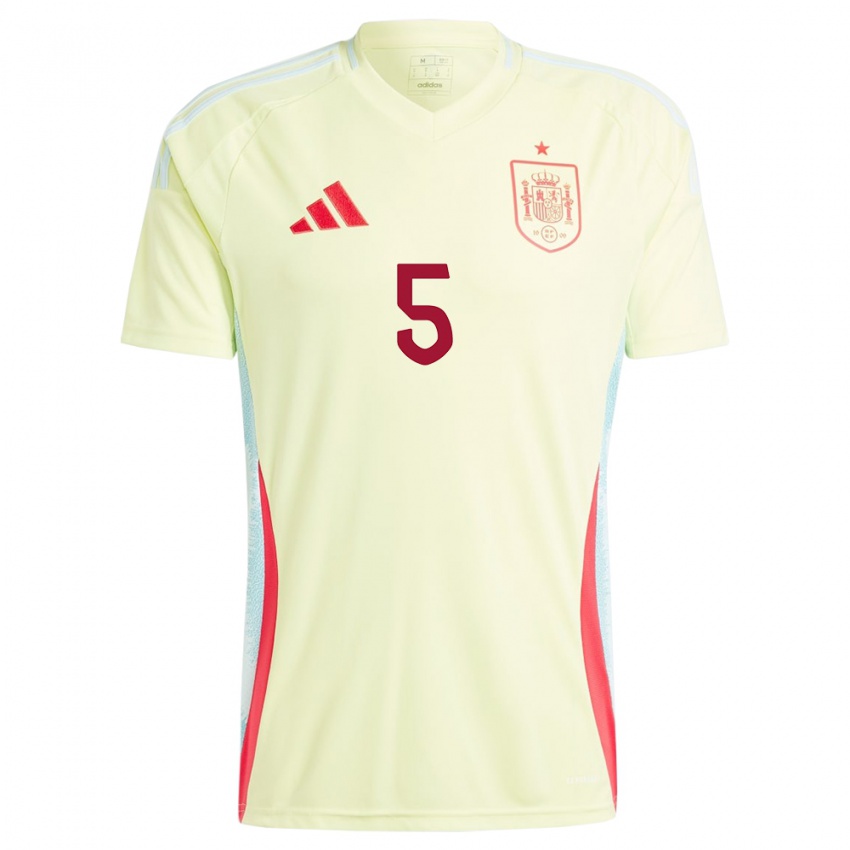 Herren Spanien Sergio Busquets #5 Gelb Auswärtstrikot Trikot 24-26 T-Shirt Österreich