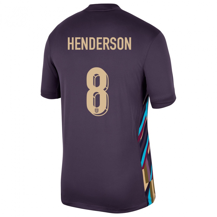 Herren England Jordan Henderson #8 Dunkle Rosine Auswärtstrikot Trikot 24-26 T-Shirt Österreich