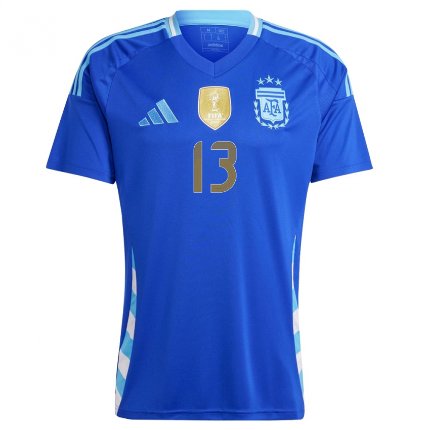 Herren Argentinien Paloma Fagiano #13 Blau Auswärtstrikot Trikot 24-26 T-Shirt Österreich