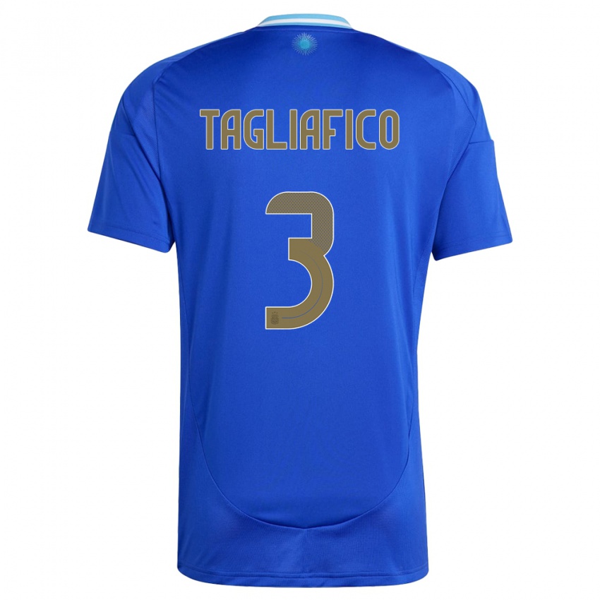 Herren Argentinien Nicolas Tagliafico #3 Blau Auswärtstrikot Trikot 24-26 T-Shirt Österreich