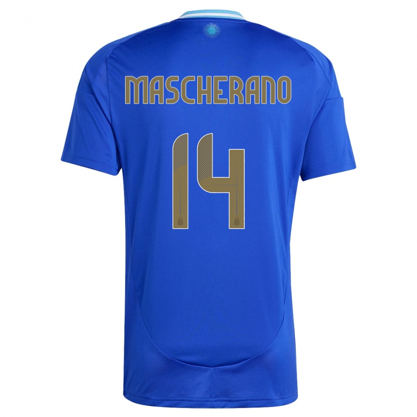 Herren Argentinien Javier Mascherano #14 Blau Auswärtstrikot Trikot 24-26 T-Shirt Österreich