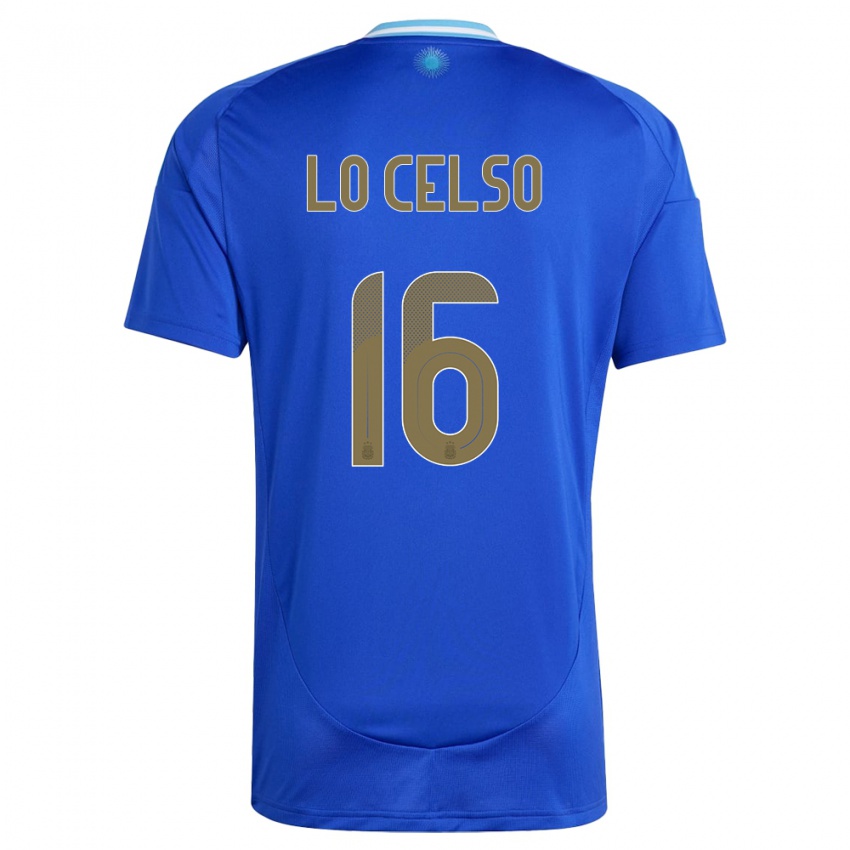 Herren Argentinien Giovani Lo Celso #16 Blau Auswärtstrikot Trikot 24-26 T-Shirt Österreich