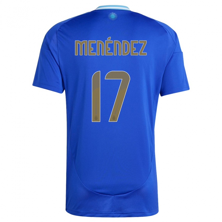 Herren Argentinien Milagros Menendez #17 Blau Auswärtstrikot Trikot 24-26 T-Shirt Österreich