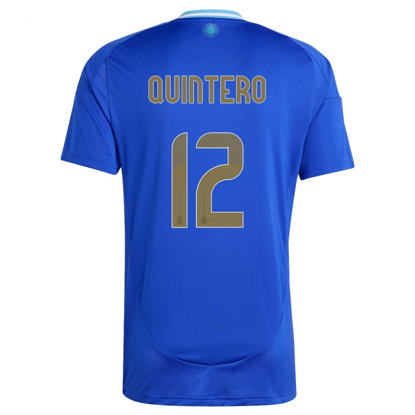 Herren Argentinien Valentino Quintero #12 Blau Auswärtstrikot Trikot 24-26 T-Shirt Österreich