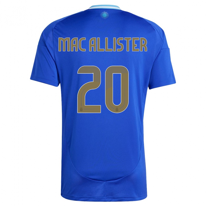 Herren Argentinien Alexis Mac Allister #20 Blau Auswärtstrikot Trikot 24-26 T-Shirt Österreich