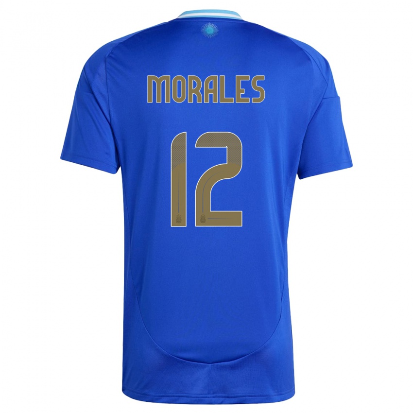 Herren Argentinien Lautaro Morales #12 Blau Auswärtstrikot Trikot 24-26 T-Shirt Österreich