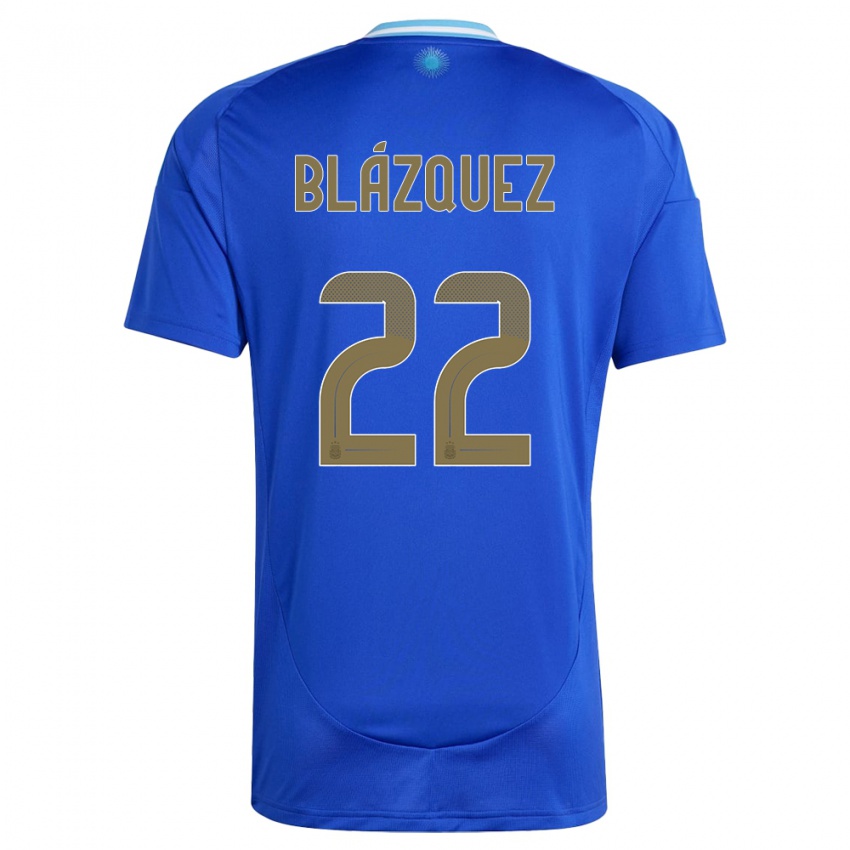 Herren Argentinien Joaquin Blazquez #22 Blau Auswärtstrikot Trikot 24-26 T-Shirt Österreich