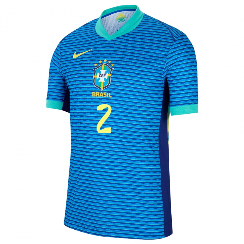 Herren Brasilien Danilo #2 Blau Auswärtstrikot Trikot 24-26 T-Shirt Österreich