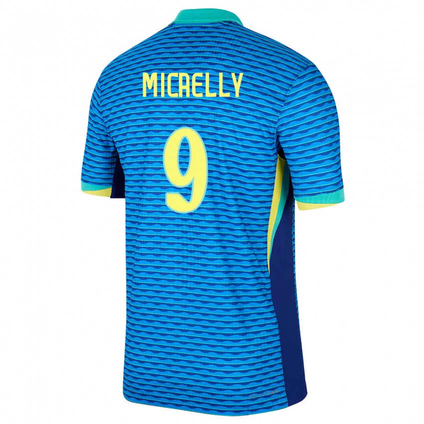 Herren Brasilien Micaelly #9 Blau Auswärtstrikot Trikot 24-26 T-Shirt Österreich