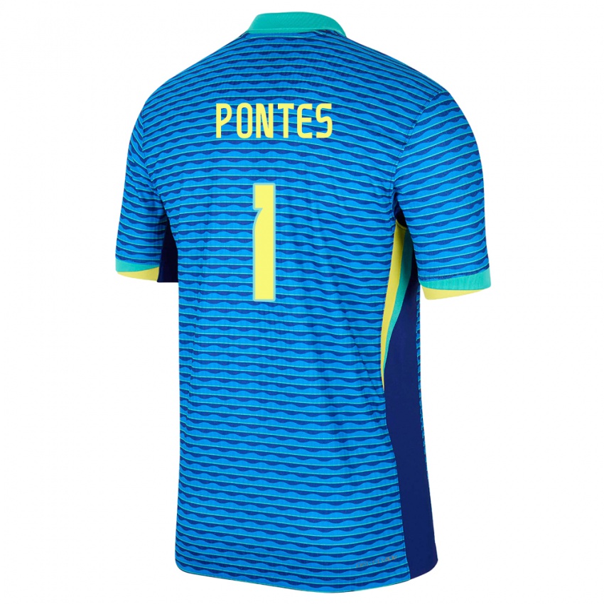 Herren Brasilien Mycael Pontes #1 Blau Auswärtstrikot Trikot 24-26 T-Shirt Österreich