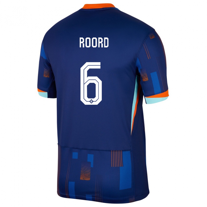 Herren Niederlande Jill Roord #6 Blau Auswärtstrikot Trikot 24-26 T-Shirt Österreich