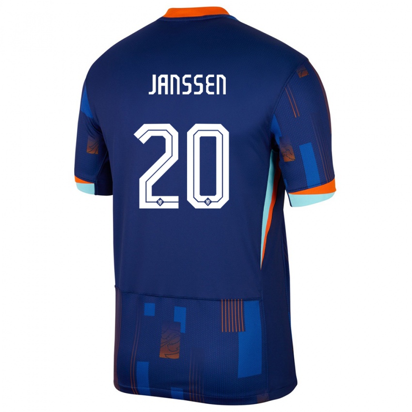 Herren Niederlande Dominique Janssen #20 Blau Auswärtstrikot Trikot 24-26 T-Shirt Österreich