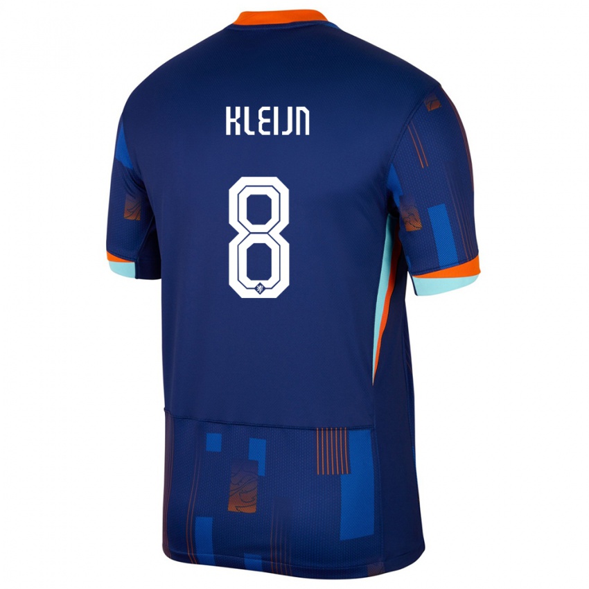 Herren Niederlande Mike Kleijn #8 Blau Auswärtstrikot Trikot 24-26 T-Shirt Österreich