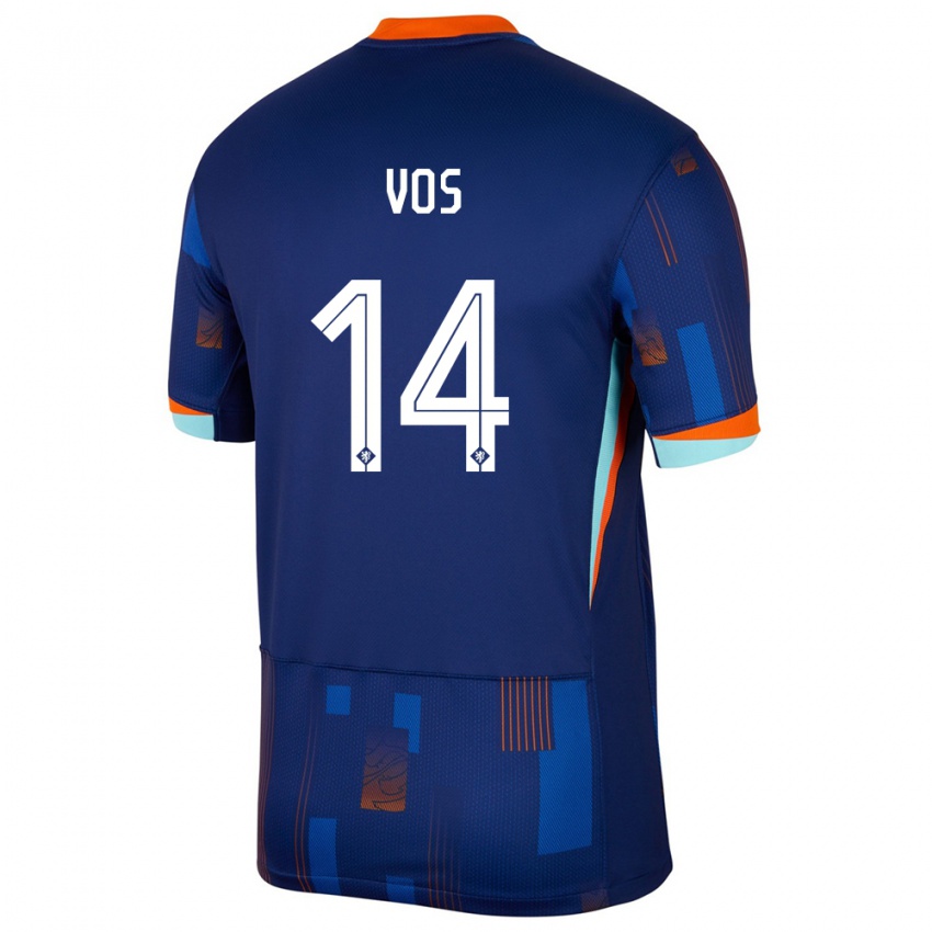 Herren Niederlande Silvano Vos #14 Blau Auswärtstrikot Trikot 24-26 T-Shirt Österreich