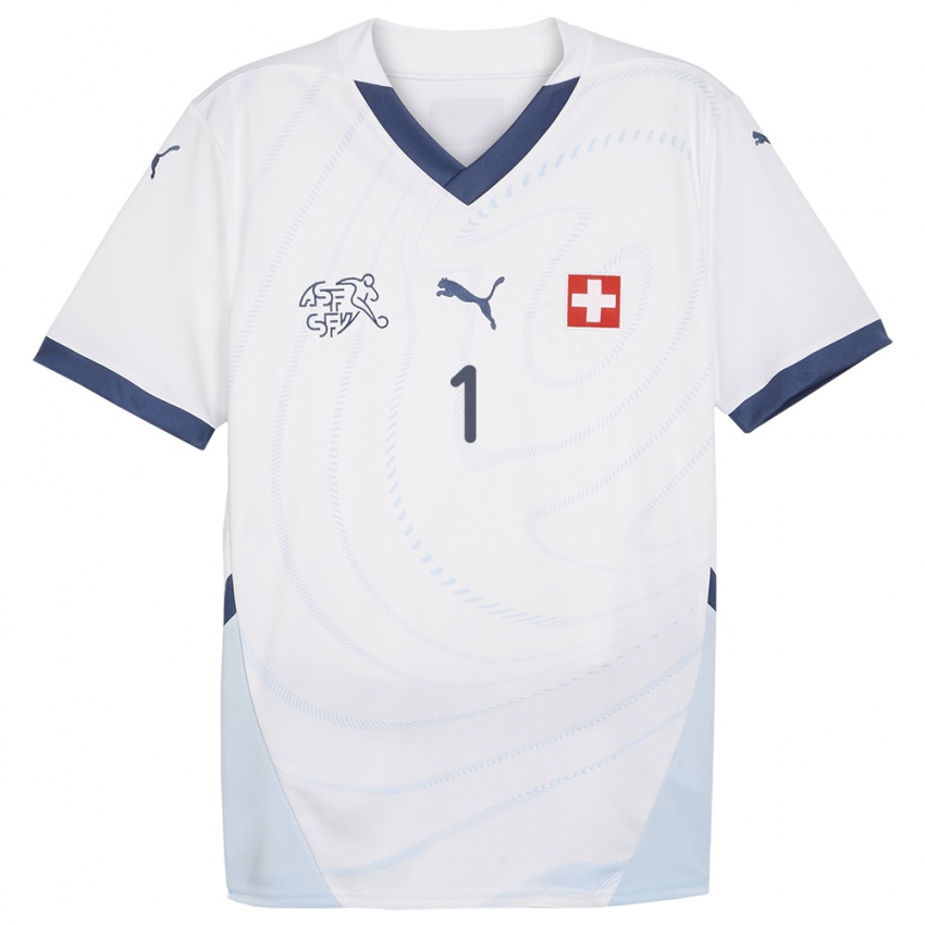 Herren Schweiz Tim Spycher #1 Weiß Auswärtstrikot Trikot 24-26 T-Shirt Österreich