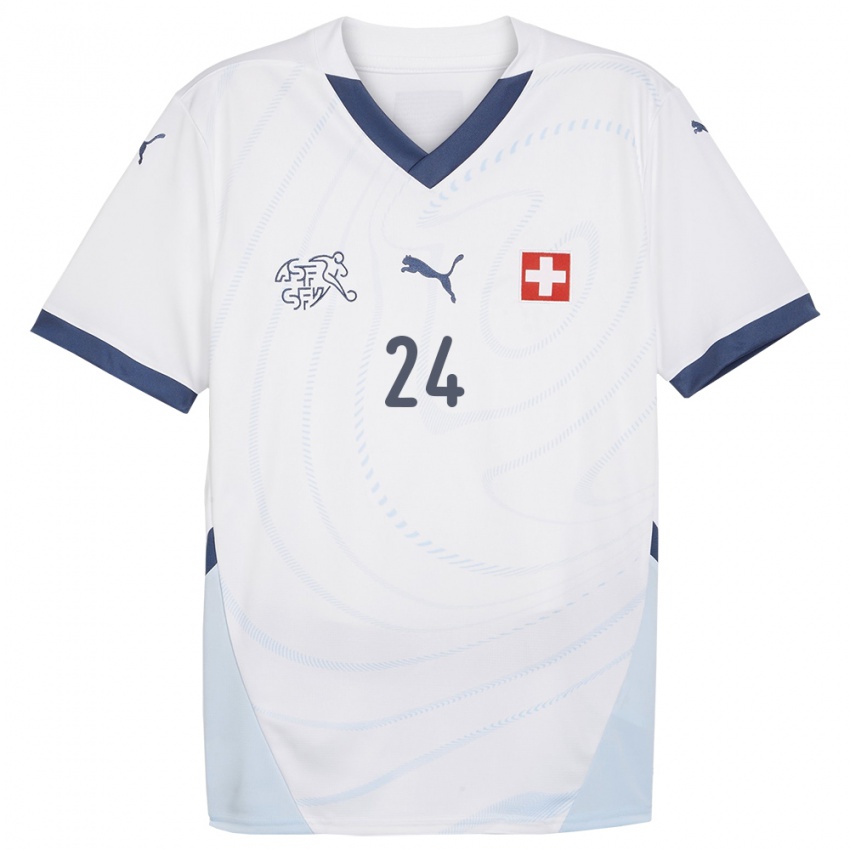 Herren Schweiz Becir Omeragic #24 Weiß Auswärtstrikot Trikot 24-26 T-Shirt Österreich