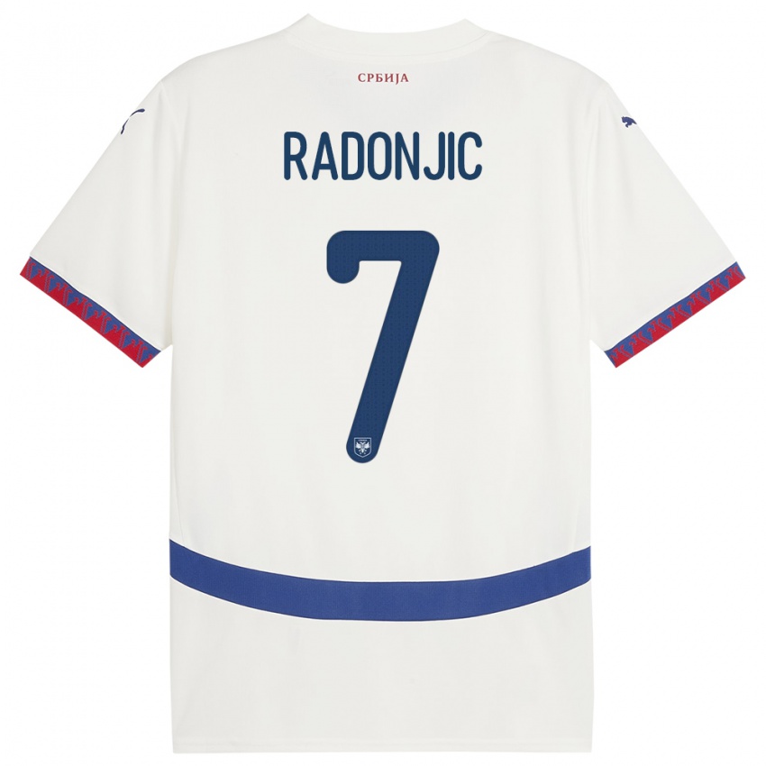 Herren Serbien Nemanja Radonjic #7 Weiß Auswärtstrikot Trikot 24-26 T-Shirt Österreich