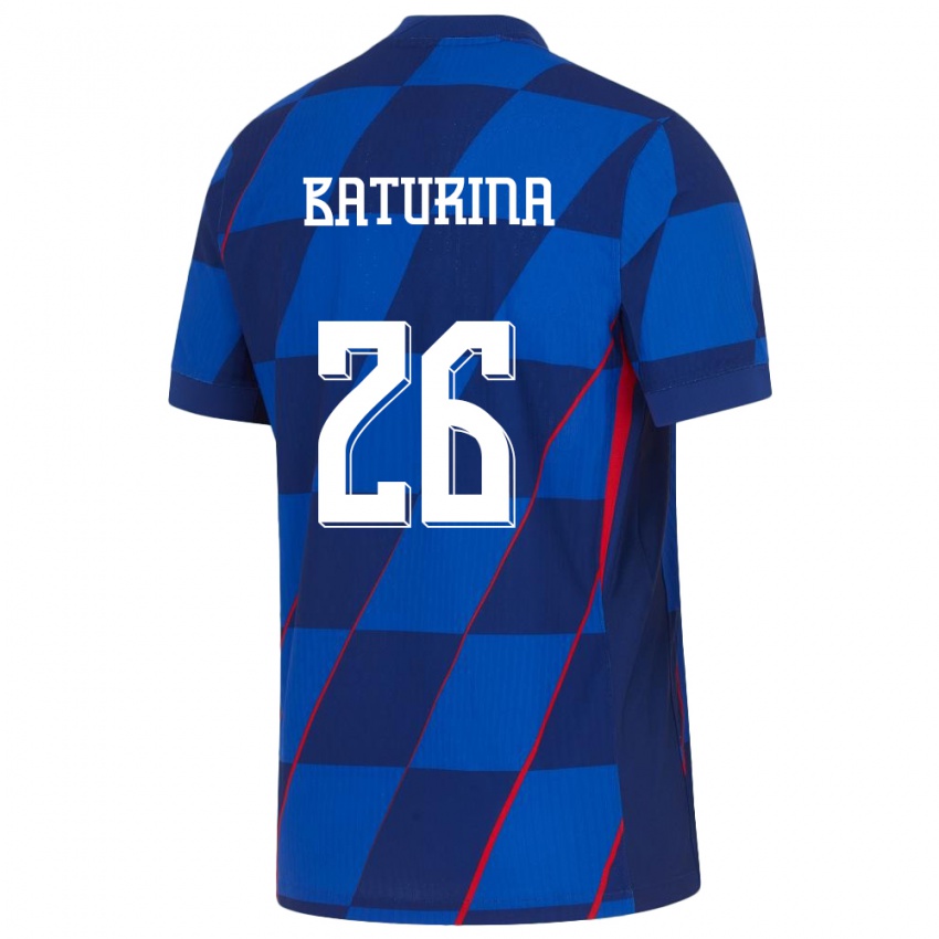 Herren Kroatien Martin Baturina #26 Blau Auswärtstrikot Trikot 24-26 T-Shirt Österreich
