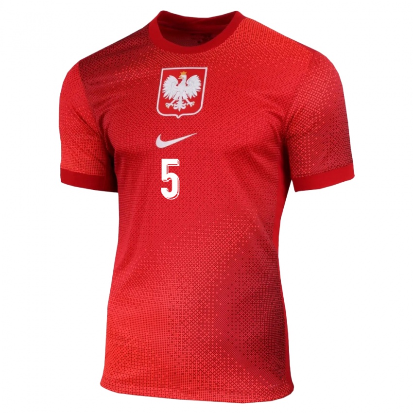 Herren Polen Michal Gurgul #5 Rot Auswärtstrikot Trikot 24-26 T-Shirt Österreich