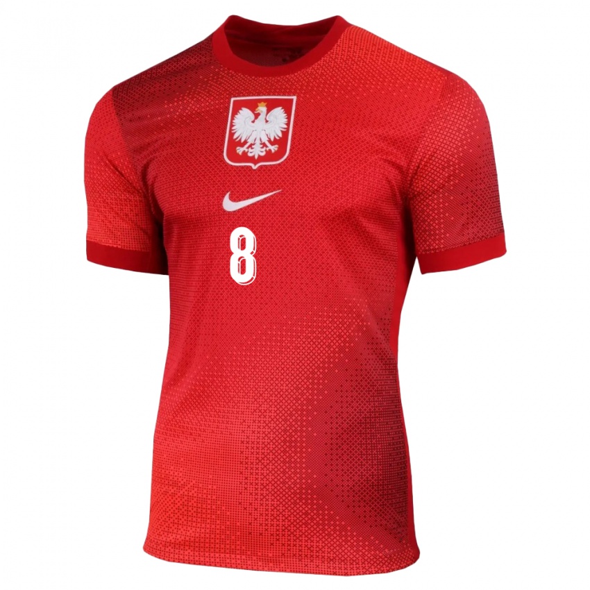 Herren Polen Antoni Kozubal #8 Rot Auswärtstrikot Trikot 24-26 T-Shirt Österreich