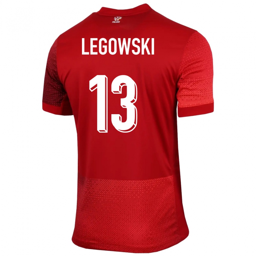 Herren Polen Mateusz Legowski #13 Rot Auswärtstrikot Trikot 24-26 T-Shirt Österreich