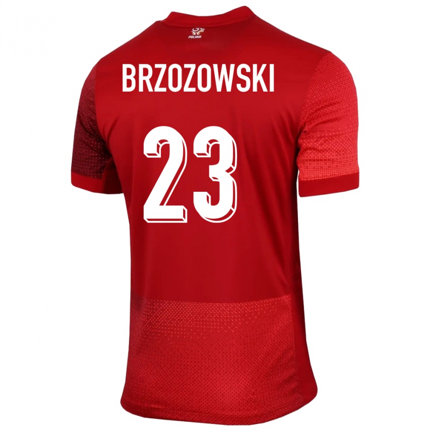 Herren Polen Milosz Brzozowski #23 Rot Auswärtstrikot Trikot 24-26 T-Shirt Österreich