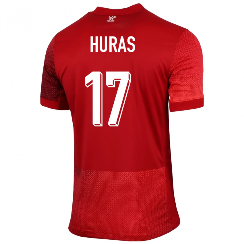 Herren Polen Mike Huras #17 Rot Auswärtstrikot Trikot 24-26 T-Shirt Österreich