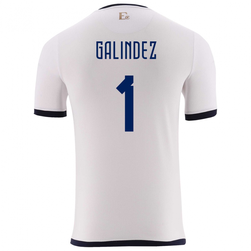 Herren Ecuador Hernan Galindez #1 Weiß Auswärtstrikot Trikot 24-26 T-Shirt Österreich