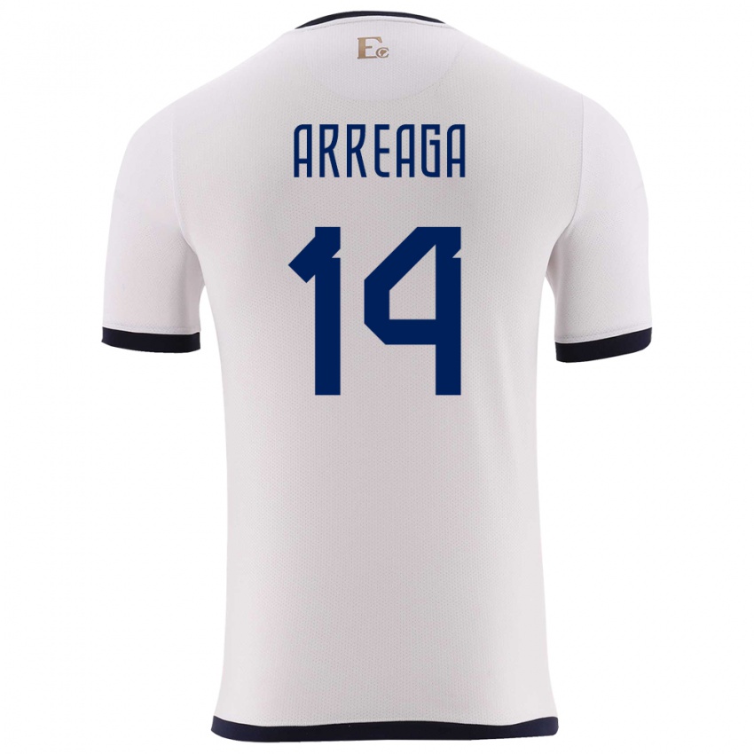 Herren Ecuador Xavier Arreaga #14 Weiß Auswärtstrikot Trikot 24-26 T-Shirt Österreich