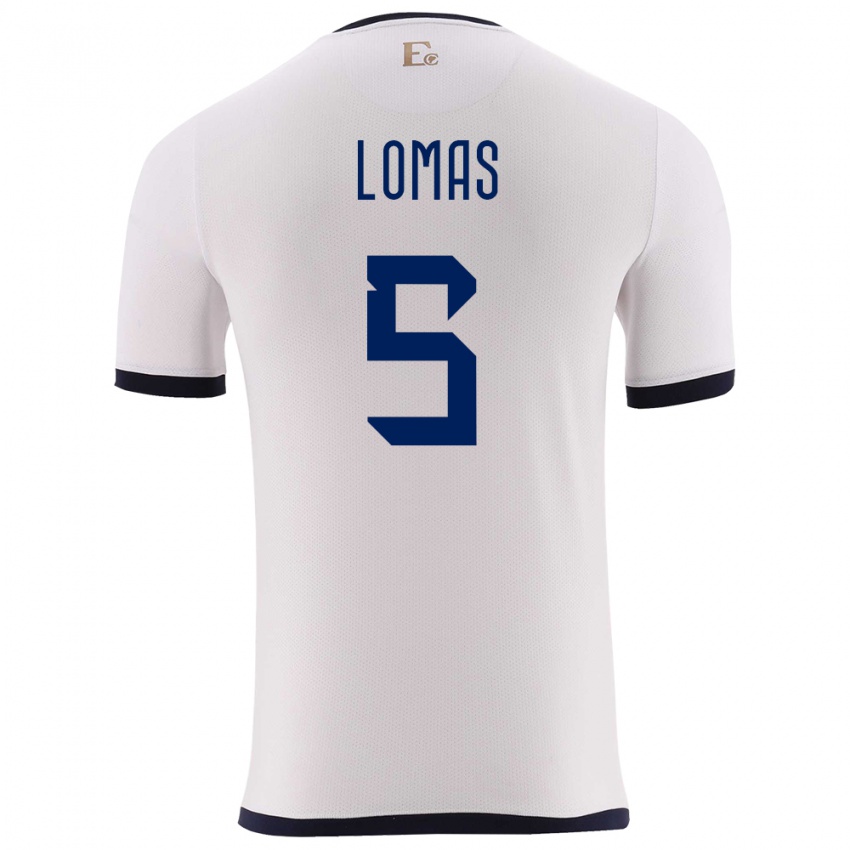 Herren Ecuador Ariana Lomas #5 Weiß Auswärtstrikot Trikot 24-26 T-Shirt Österreich