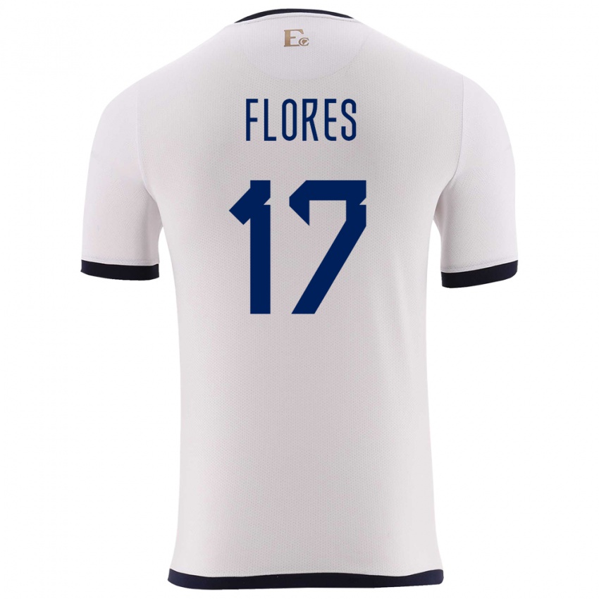 Herren Ecuador Karen Flores #17 Weiß Auswärtstrikot Trikot 24-26 T-Shirt Österreich