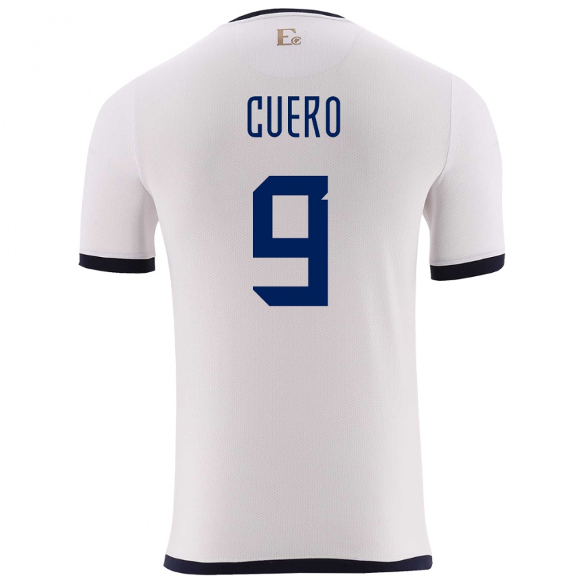 Herren Ecuador Justin Cuero #9 Weiß Auswärtstrikot Trikot 24-26 T-Shirt Österreich