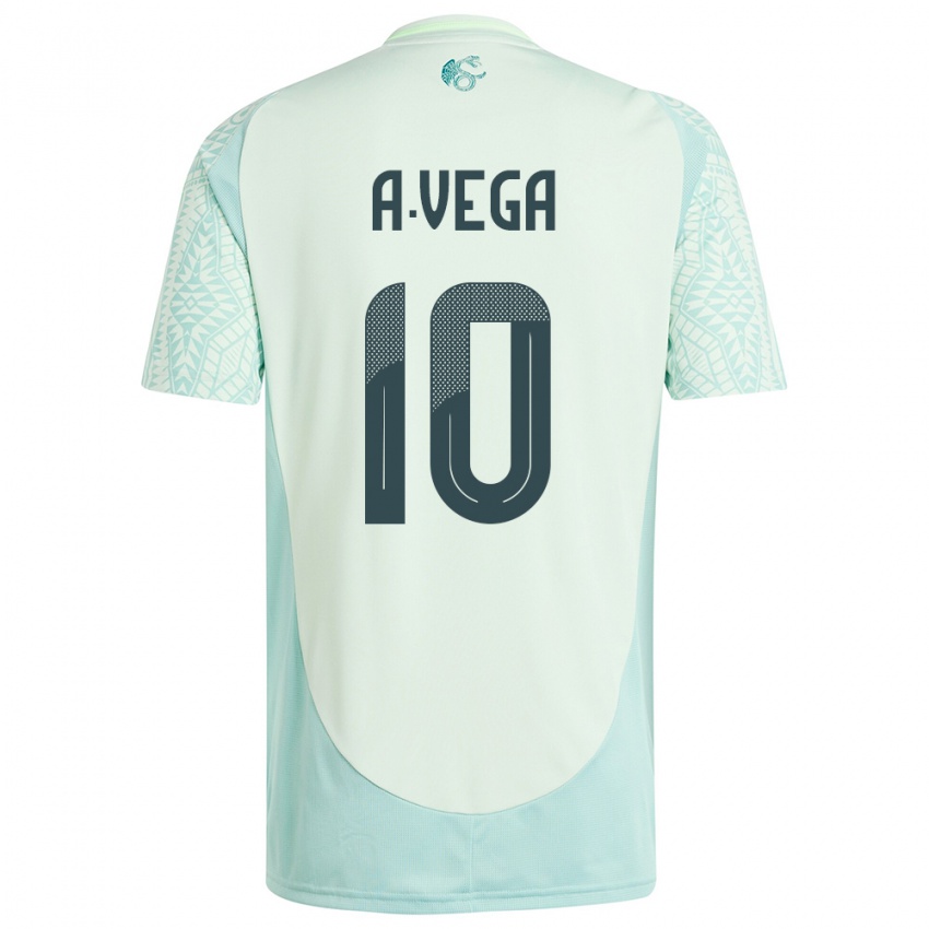 Herren Mexiko Alexis Vega #10 Leinengrün Auswärtstrikot Trikot 24-26 T-Shirt Österreich