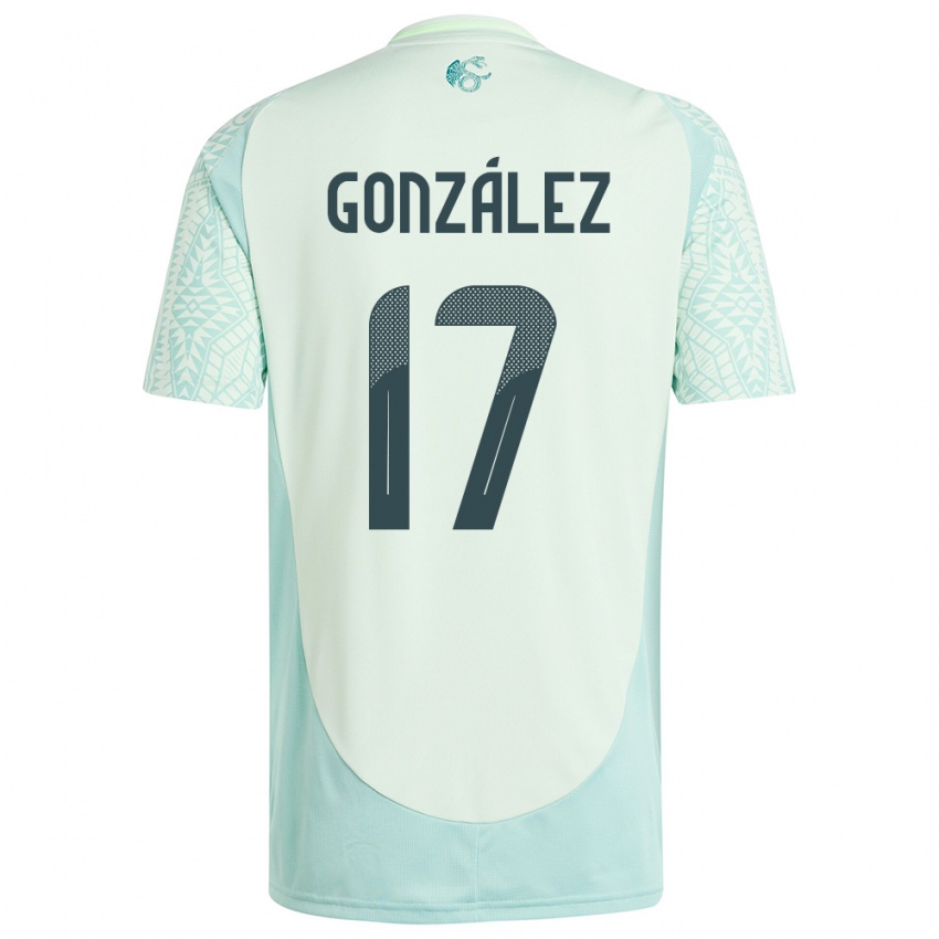 Herren Mexiko Alison Gonzalez #17 Leinengrün Auswärtstrikot Trikot 24-26 T-Shirt Österreich