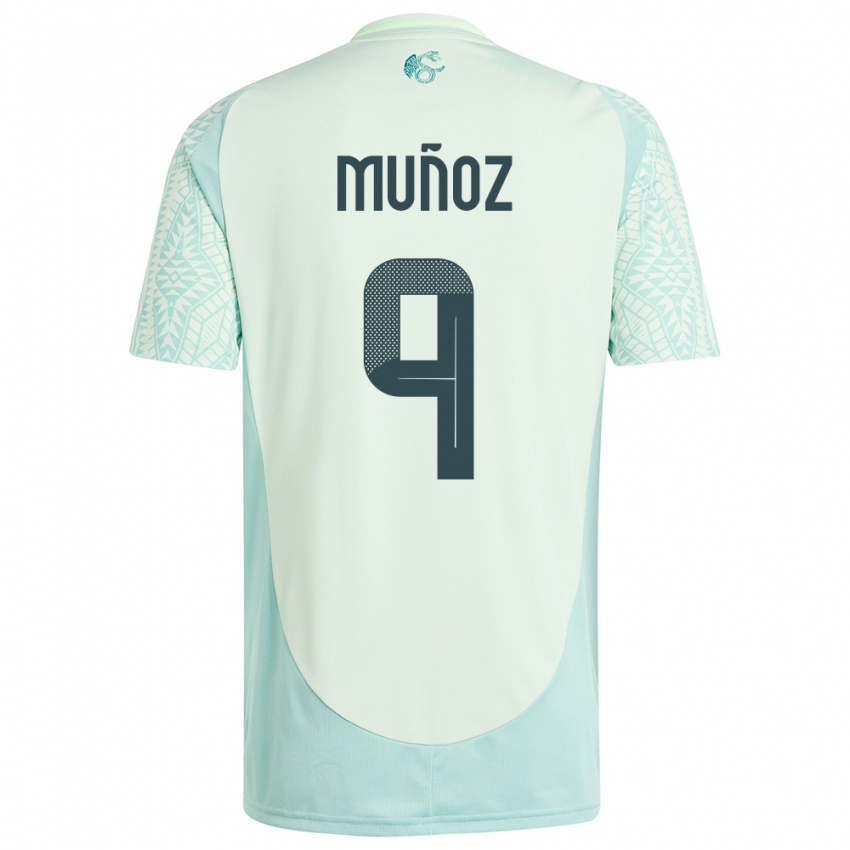 Herren Mexiko Santiago Munoz #9 Leinengrün Auswärtstrikot Trikot 24-26 T-Shirt Österreich