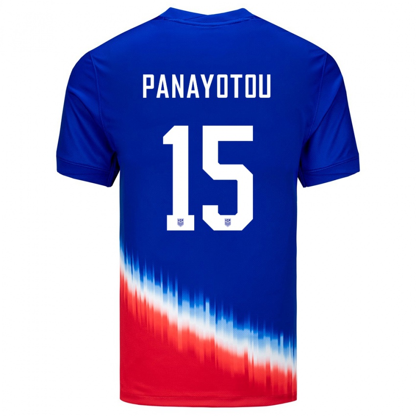 Herren Vereinigte Staaten Jack Panayotou #15 Blau Auswärtstrikot Trikot 24-26 T-Shirt Österreich