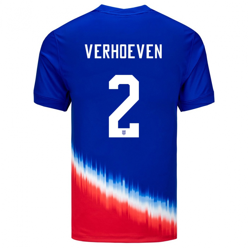 Herren Vereinigte Staaten Oscar Verhoeven #2 Blau Auswärtstrikot Trikot 24-26 T-Shirt Österreich