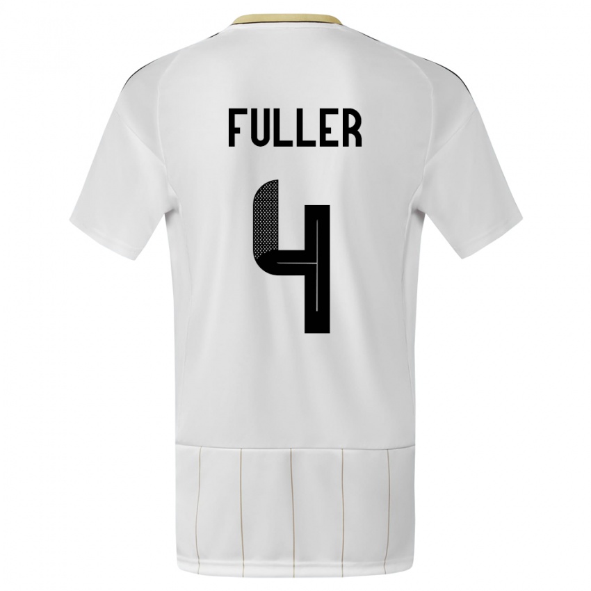 Herren Costa Rica Keysher Fuller #4 Weiß Auswärtstrikot Trikot 24-26 T-Shirt Österreich