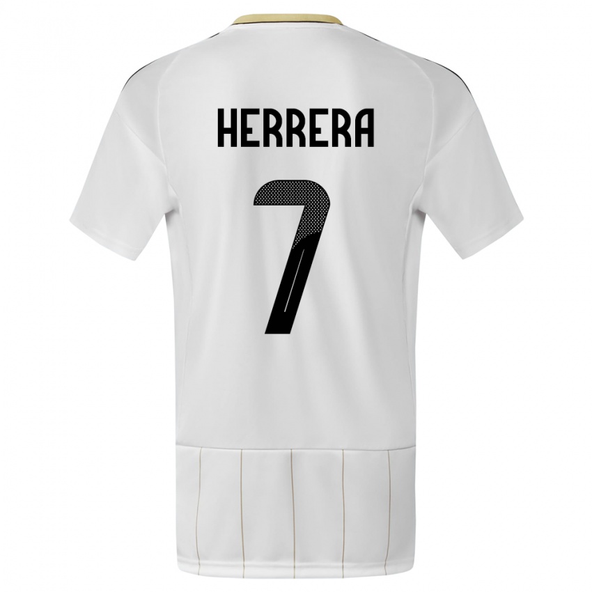 Herren Costa Rica Melissa Herrera #7 Weiß Auswärtstrikot Trikot 24-26 T-Shirt Österreich