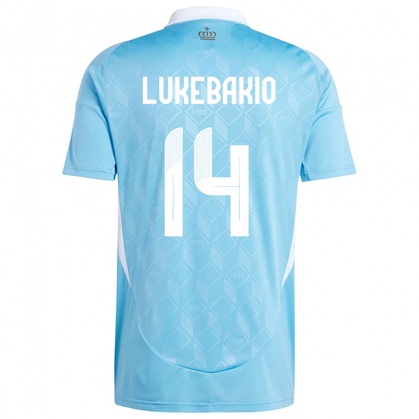 Herren Belgien Dodi Lukebakio #14 Blau Auswärtstrikot Trikot 24-26 T-Shirt Österreich