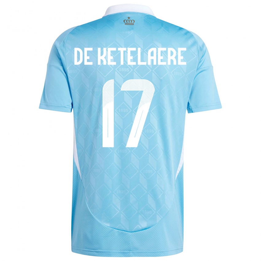 Herren Belgien Charles De Ketelaere #17 Blau Auswärtstrikot Trikot 24-26 T-Shirt Österreich