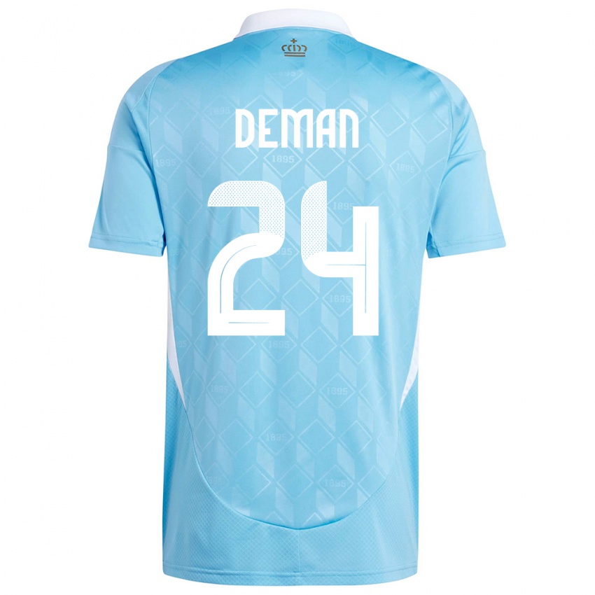 Herren Belgien Olivier Deman #24 Blau Auswärtstrikot Trikot 24-26 T-Shirt Österreich